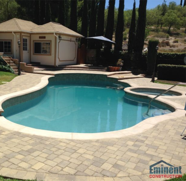 Porter Ranch pool deck with pavers