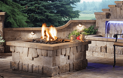 BBQ islands and firepits on paver patios