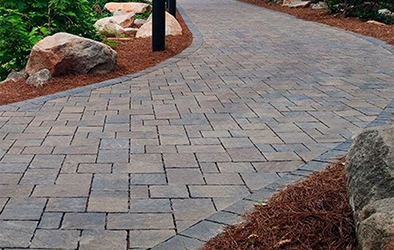 Front walkway with interlocking pavers Los Angeles